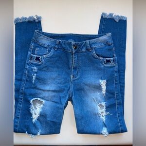 Colombian Blue Distressed Women’s Jeans